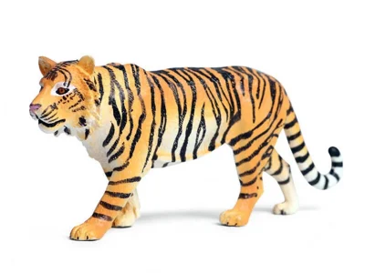Realistic Siberian Yellow Tiger Figurine Toy – PVC Wildlife Figure